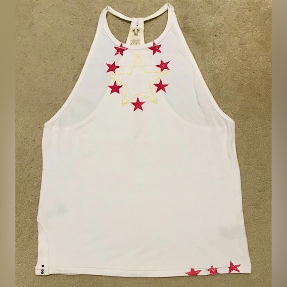 🆕🔥FREE PEOPLE SUPER STYLISH&SOO SOFT/EMBROIDERED PATTERN RAZERBACK DISTRESSED - Picture 4 of 10